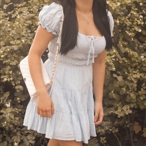 Milkmaid boho dress puff sleeve short shirred - Picture 7 of 11